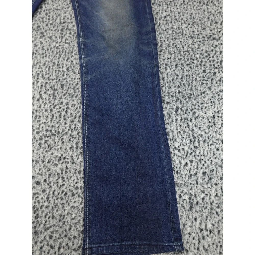 DPSR Jeans Mens XL Blue Straight Leg Faded Whiskered Zipper Back Pockets